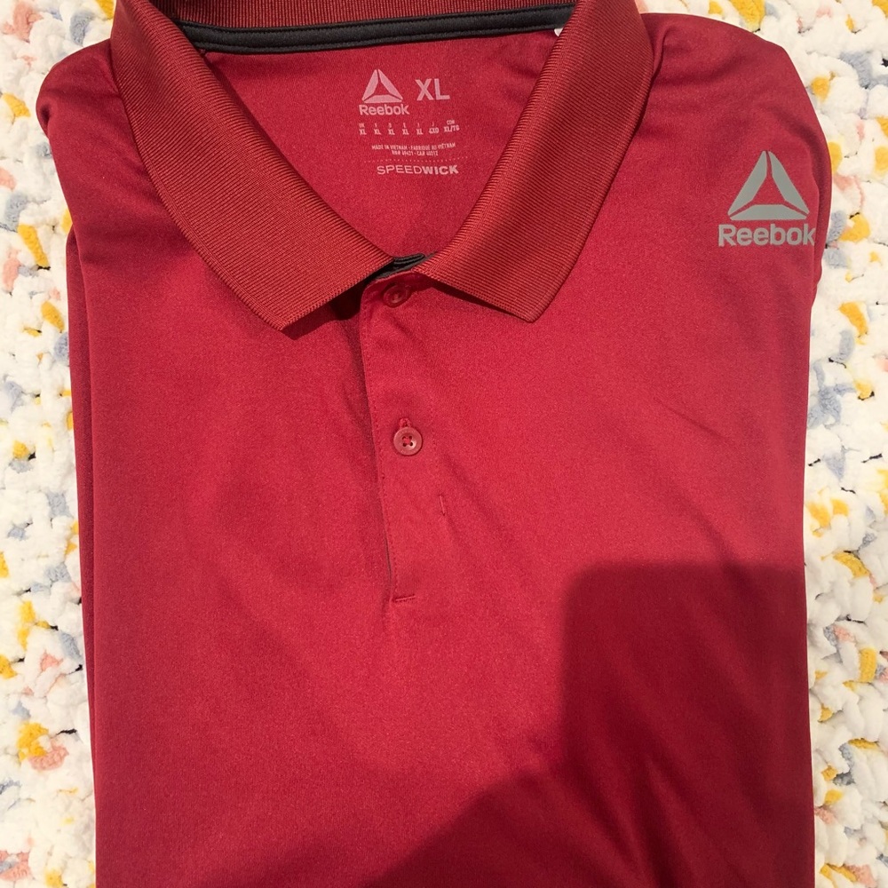 Reebok Men's Dark Red XL Polo Shirt
